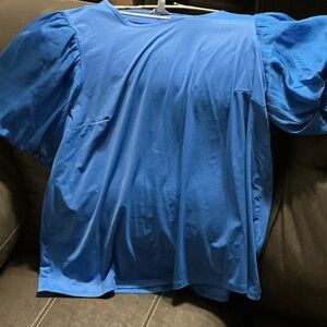 Bold Royal Blue Puff Sleeve Top
